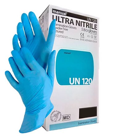 Перчатки нитриловые Heliomed Manual Ultra Nitrile UN120 голубые